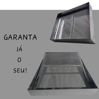 Imagem de 4 Escorredor Fritura Inox Bandeja 30x40x6cm Pastel Salgados