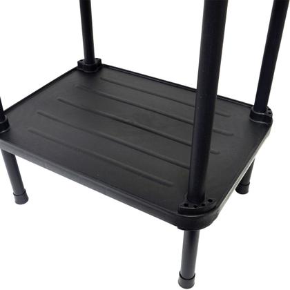 Imagem de 4 Estantes de Plástico Modular Multiuso 2 Prateleiras 1 Torre Preta Montável 26 Kg Qualyplas