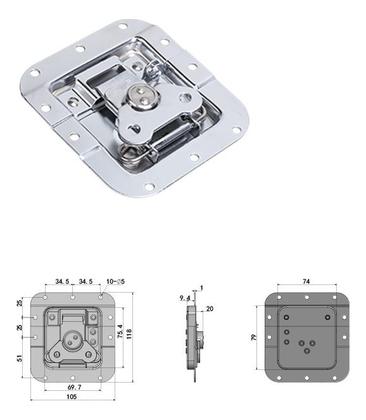 Imagem de 4 Fecho Borboleta Médio Cromado Com Porta Cadeado Para Case