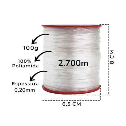 Imagem de 4 Fios De Nylon Pesca Remendo Vara De Pescar Colarzinho Biju