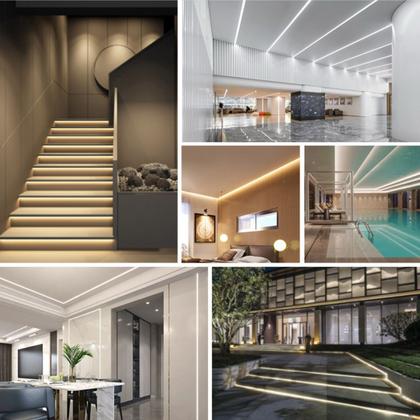 Imagem de 4 Fitas De Leds Adesiva 2835 Rolo De 5M Com 240 Leds 12V Com Entrada P4 Para Decorações Perfis Sancas Gesso Parede Teto