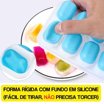 Imagem de 4 Forma De Gelo Com Tampa Multiuso Fundo Silicone Flexível