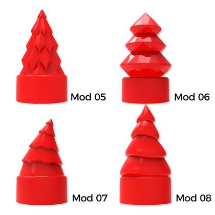 Imagem de 4 Formas de Silicone Arvore de Natal Geométrica - 8 Modelos