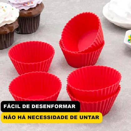 Imagem de 4 Forminhas De Cupcake Kit Com Mini Formas De Silicone Não Gruda Prático E Fácil Para Casa Festas