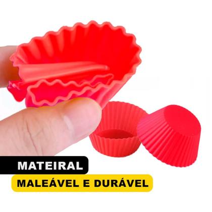 Imagem de 4 Forminhas De Cupcake Kit Com Mini Formas De Silicone Não Gruda Prático E Fácil Para Casa Festas