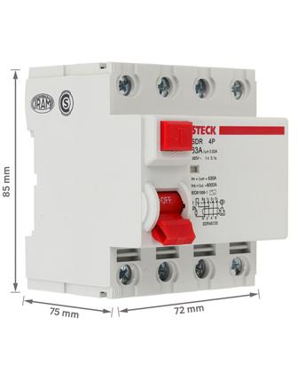 Imagem de 4 Interruptor Diferencial Residual Dr 63a 4 Polos 30ma Steck