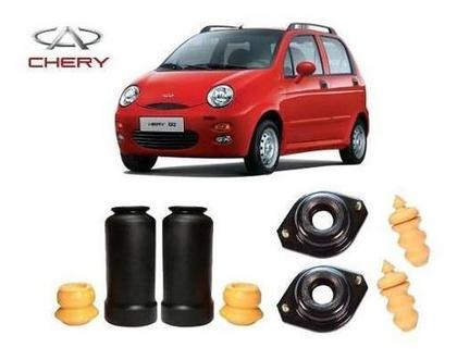 Imagem de 4 Kit Batente Coxim Dianteiro Traseiro Chery Qq 2011 2012 2013