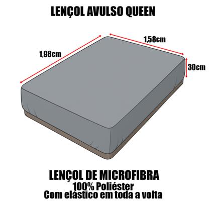 Imagem de 4 Lençois Queen Avulso Com Elástico Premium 4 Unidades