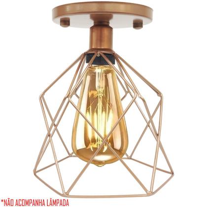 Imagem de 4 Lustres Teto Plafon Industrial Aramado Cálice Retrô Luminária Vintage Cobre Rose Gold Agp Ilumini