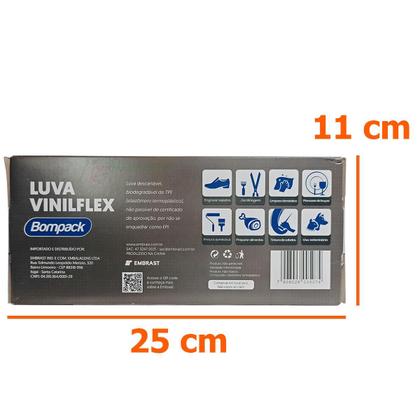 Imagem de 4 Luva Vinil Flex Descartável Proteção D Mãos C100u Preta M