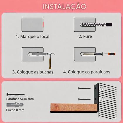 Imagem de 4 Mão Francesa Invertida 20cm Suporte Prateleira Gancho Cantoneira