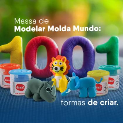 Imagem de 4 Massinhas Infantil Para Modelar Molda Mundo MK442 Dismat 
