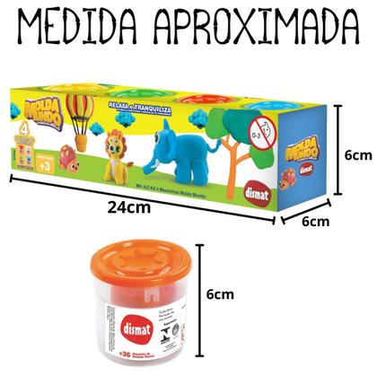 Imagem de 4 Massinhas Infantil Para Modelar Molda Mundo MK442 Dismat 