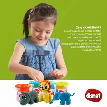 Imagem de 4 Massinhas Infantil Para Modelar Molda Mundo MK442 Dismat 