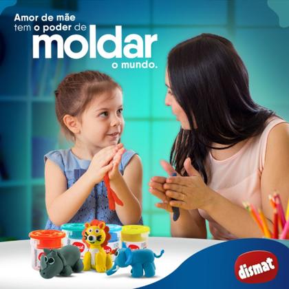 Imagem de 4 Massinhas Infantil Para Modelar Molda Mundo MK442 Dismat 