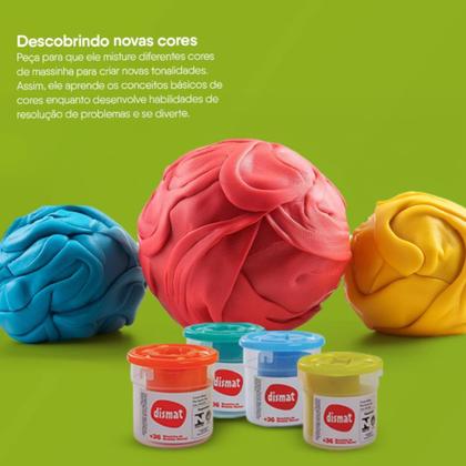 Imagem de 4 Massinhas Infantil Para Modelar Molda Mundo MK442 Dismat 