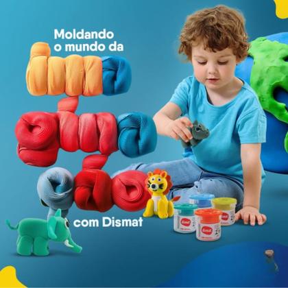 Imagem de 4 Massinhas Infantil Para Modelar Molda Mundo MK442 Dismat 