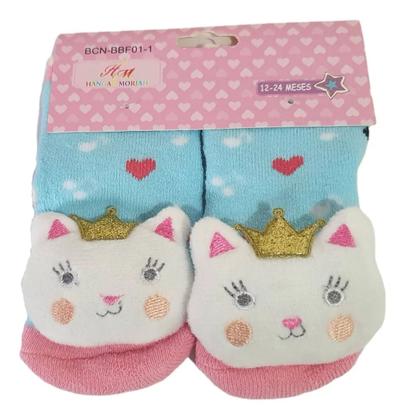 Imagem de 4 Meias Sapatinhos Rn Pantufas Bebê Infantil Menino Menina