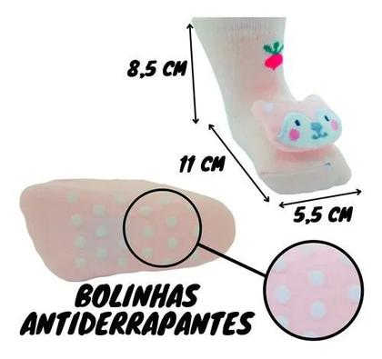 Imagem de 4 Meias Sapatinhos Rn Pantufas Bebê Infantil Menino Menina