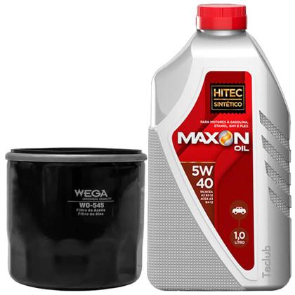 Imagem de 4 Óleo Sintético 5W40 Maxon e Filtro Óleo Wega Gol 08 a 22