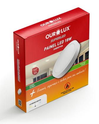 Imagem de 4 Painel LED Ourolux Super Eco Sobrepor 18W Branca Neutra Bivolt