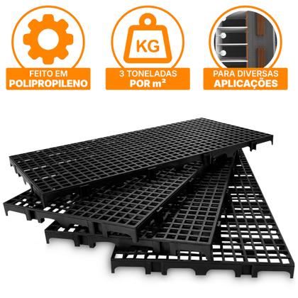Imagem de 4 Paletes Estrado Plástico 2,5x25x50cm