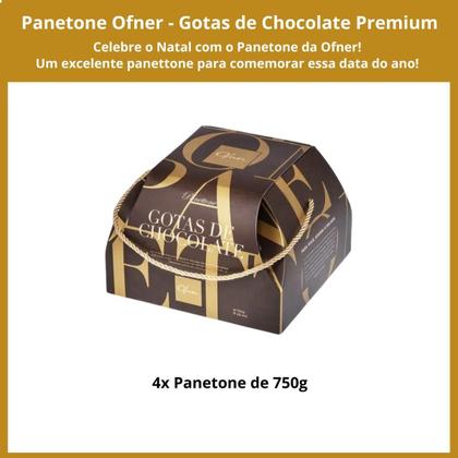 Imagem de 4 Panetone Ofner Gotas De Chocolate, Panettone 750G Premium