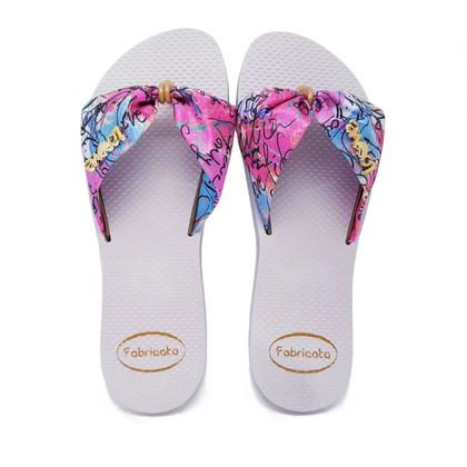 Imagem de 4 Pares Chinelo Sandália Feminina Laço Tecido Estampado K112