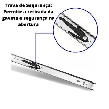 Imagem de 4 Pares Corrediça Telescópica Light Para Gaveta 40Cm-20Kg