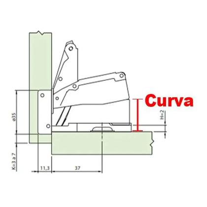 Imagem de 4 Peças - Dobradiça Para Armario De 35mm 165º Grau Curva