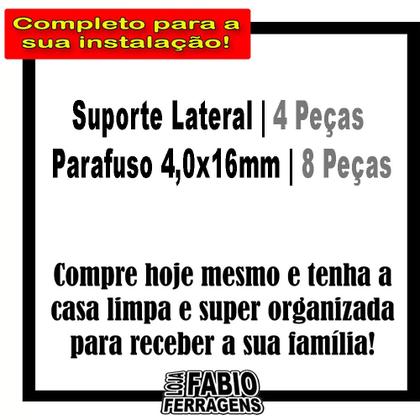 Imagem de 4 Peças - Suporte Lateral Para Tubo Oval Para Guarda Roupa Cromado