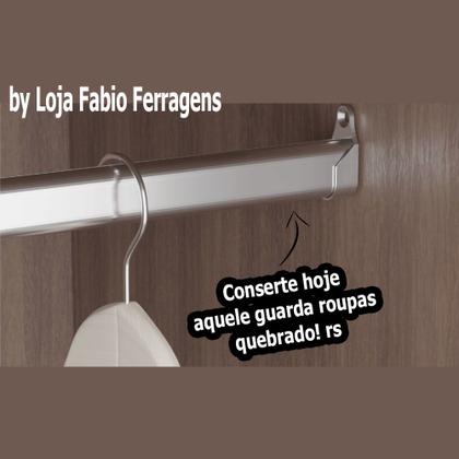 Imagem de 4 Peças - Suporte Lateral Para Tubo Oval Para Guarda Roupa Cromado