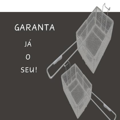 Imagem de 4 Peneira Cesto Fritura Fritadeira Retangula Tela 24x17x10cm