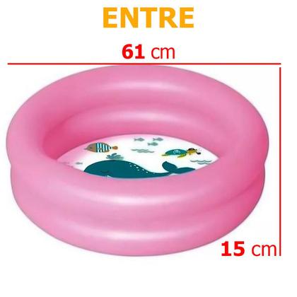 Imagem de 4 Piscina Inflável 28 Litros Mor Banheira Infantil Rosa