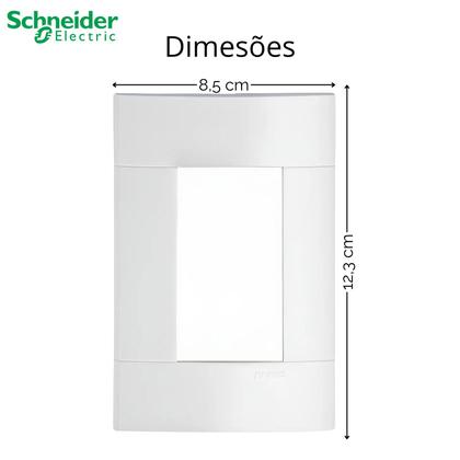 Imagem de 4 Placa 4x2 3 Postos Linha Lunare Schneider Branco Gelo