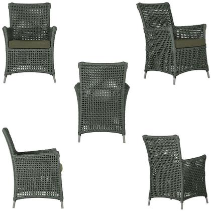 Imagem de 4 Poltronas e 1 Mesa Igapó em Alumínio Pintura Fendi Corda Náutica Estofado 13