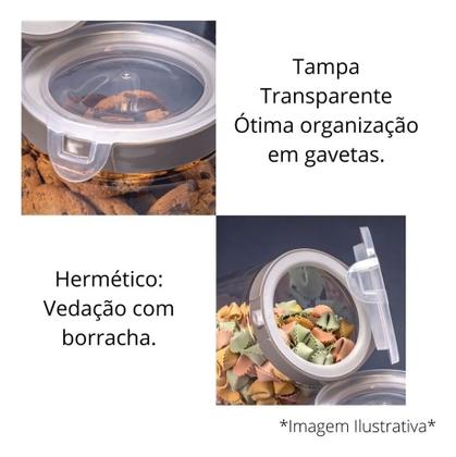 Imagem de 4 Potes 700 Ml Hermético Mantimento C/Trava Bolacha Biscoito