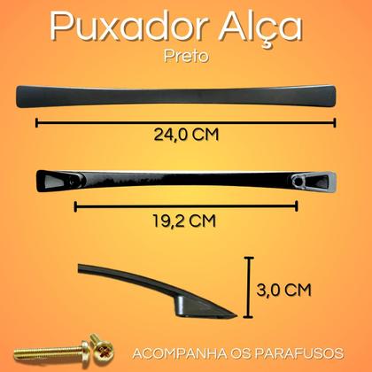 Imagem de 4 Puxador Alça 24cm em metal p/ Gavetas, Armários e Móveis