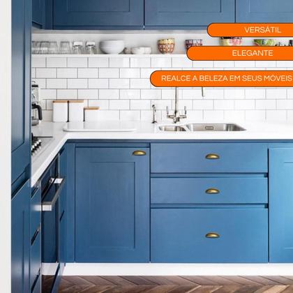 Imagem de 4 Puxador Concha para Gavetas, Móveis, Armários Ouro Velho