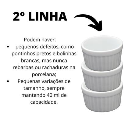 Imagem de 4 Ramekin Mini de Porcelana 40 ml Para Pate e Petiscos Cozinha Restaurante Hotel 2 Linha