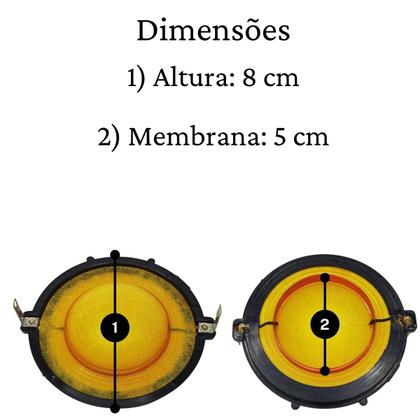 Imagem de 4 Reparo Driver D200 8 Ohms 100w e 2 Super Tweeter St200 Jbl Selenium Diafragma Fenólico Material Reforçado