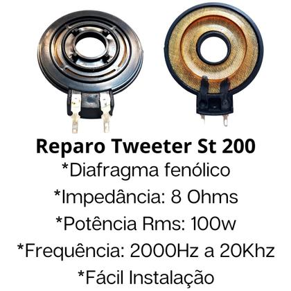 Imagem de 4 Reparo Driver D200 8 Ohms 100w e 2 Super Tweeter St200 Jbl Selenium Diafragma Fenólico Material Reforçado