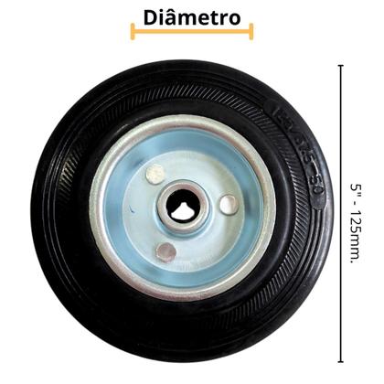 Imagem de 4 Roda Borracha Maciça 5 Polegada Rolamento Rolete Beltools