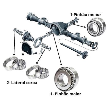 Imagem de 4 Rolamentos Diferencial Traseiro L200 Tríton 4x4 2011 2012