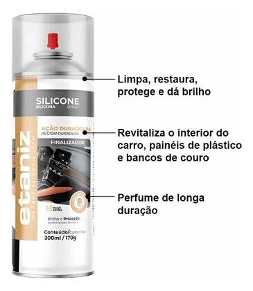 Imagem de 4 Silicone Em Spray Renova Painel Automotivo Etaniz 300ml