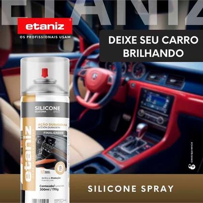 Imagem de 4 Silicone Em Spray Renova Painel Automotivo Etaniz 300ml