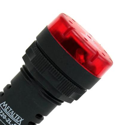 Imagem de 4 Sinalizadores 22mm Sonoro 50dB Led 24Vca/CC - Metaltex