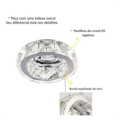 Imagem de 4 Spot Pastilhas Cristal 10cm Embutir Redondo Hall Lavabo Ac972