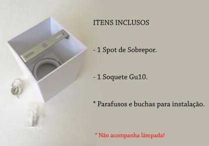 Imagem de 4 Spot Quadrado Sobrepor Ar70 Branco Direcionavel Bancada Lup01