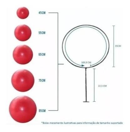 Imagem de 4 Suportes Para Bola Suiça Pilates De Parede 35cm Diametro